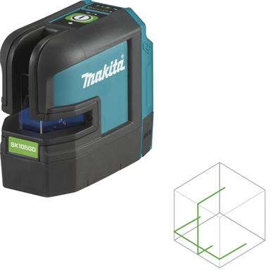 LASER CROIX VERT 2L 60M IDEAL POSE CLOISON PLAFOND MAKITA - SK105GDZ