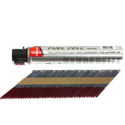 MAKITA Packs : Clous 34° tête D lisses galva + gaz