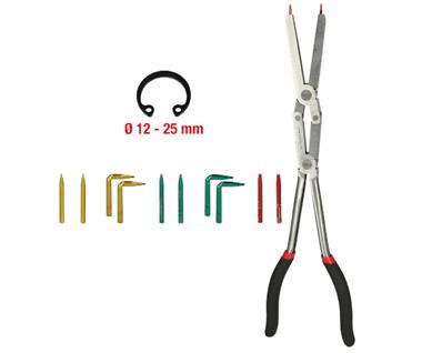 PINCE CIRCLIPS EXTÉR DOUBLE ARTICULATION POINTES CHANGE L345MM KS