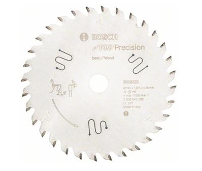 LAME SCIE CIRCULAIRE TOP PRECISION BEST WOOD 165X20X1,8MM 32 BOSCH