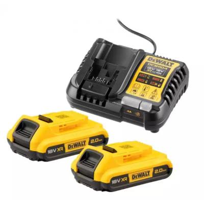 PACK 2 BATTERIES XR 18V 2AH LI-ION + CHARGEUR - DEWALT - DCB1104D2-QW