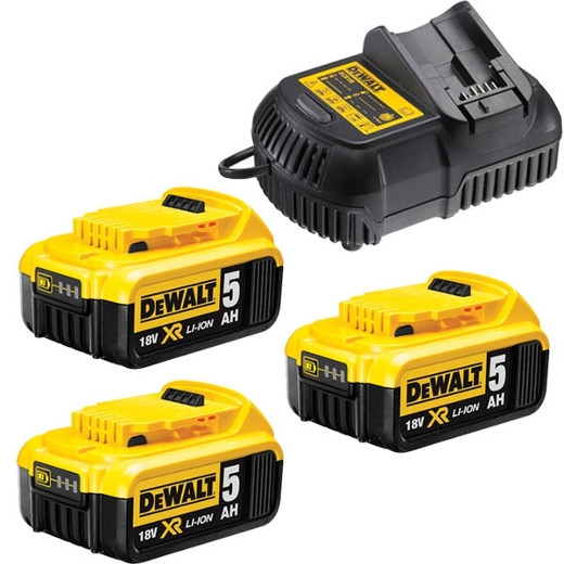 DEWALT PACK 3 BATTERIES XR 18V 5AH CHARGEUR Réf DCB115P3 DEWALT