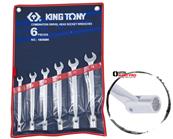 KING TONY Jeu de 6 clés mixtes, fourche et douille articulée - 1B06MR