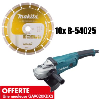 MAKITA 10 Disq. diamants Nebula 230mm = 1 MEULEUSE GA9020KDX2 OFFERTE