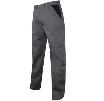 LMA Pantalon multipoches brag. Zippée gris/noir PERCEUSE - T38