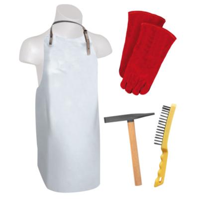 LOT EQUIPEMENT PRO DU SOUDEUR:TABLIER-GANTS-MARTEAU-BROSSE GYS