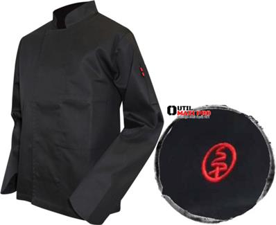 LMA Veste cuisinier à pressions ML noire PASSOIRE 2137 - T1