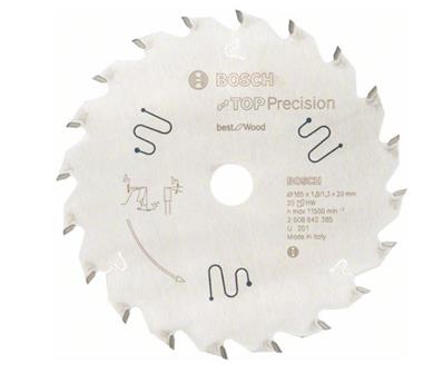 LAME SCIE CIRCULAIRE TOP PRECISION BEST WOOD 165X20X1,8MM 20 BOSCH