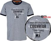 Bosseur Tee-shirt Couvreur Gris-chiné M
