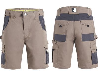 NW BERMUDA DE TRAVAIL MULTIPOCHES 1205 BRUN/ ANTHRACITE - HUGUES T38