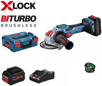 MEULEUSE GWX 18V-15 SC + 2X8,0AH GAL 18V-160 C L-BOXX X-LOCK BOSCH