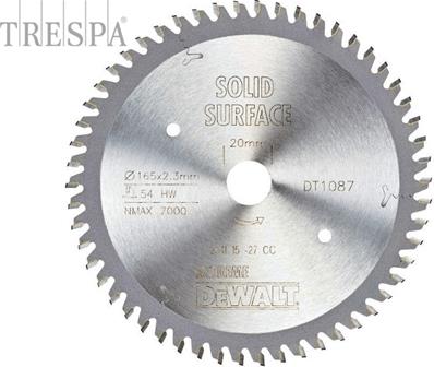 Dewalt L. scie circ plongeante Carbure Extreme Workshop 165x20mm 54T