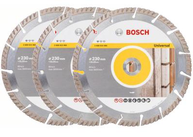 BOSCH 3 Disques diamant standard 230mm + OFFERT body warmer