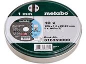 METABO 10 meules de tronçonnage 125 mm « SP » Inox, TF 41