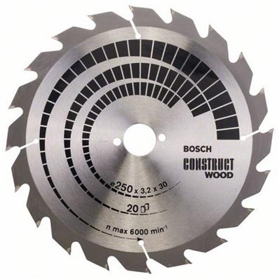 LAME DE SCIE CIRCULAIRE CONSTRUCT WOOD 300 X 30 X 3,2 MM; 20 BOSCH