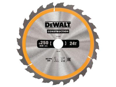 Dewalt L. scie circ stationn. Carbure Construction 250x30mm 24T