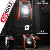 2 PROJECTEURS MOBILES LED 10W 1000LUMENS + 30W 3000LUMENS - KS TOOLS