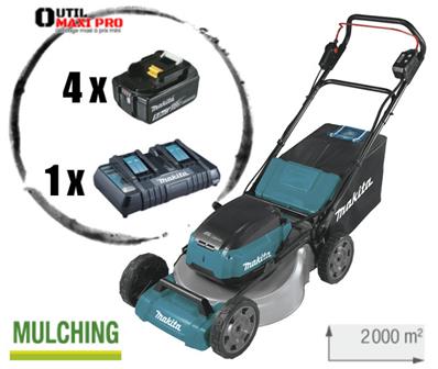 TONDEUSE 53CM 2X18V 4BATT 5AH, DC18RD MAKITA - DLM530PT4