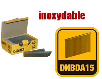 Dewalt Pointes 15Ga 34° inox 1.4x38mm Réf DNBDA1538SZ