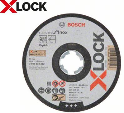 BOSCH Disque Xlock Std Inox 125x1 Plat - 2608619262