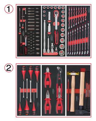 COMPOSITION D'OUTILS 2 TIROIRS POUR SERVANTE, 114 PIÈCES - KS TOOLS