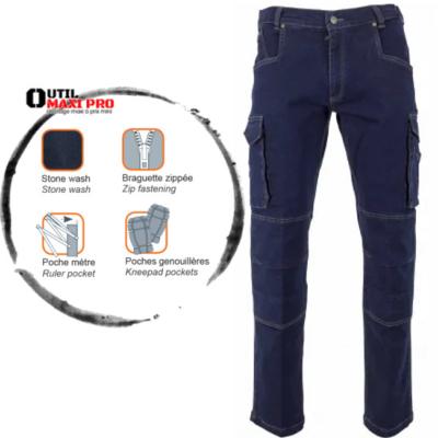 LMA Pantalon multipoches en denim stretch 1624 BARIL - Taille 40