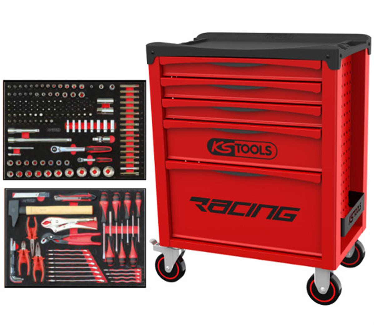 KSTools Servante d'atelier RACING 184 outils 8555184 - Outil Maxi Pro