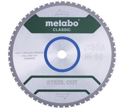 LAME SCIE CIRC CLASSIC "STEEL CUT" 355X25 72 FZA/FZA Z72 4° METABO