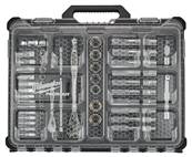 MILWAUKEE ORGANISEUR PACKOUT SLIM & DOUILLES - CLIQUETS 1/2 & 1/4 63 PCS 4932493661
