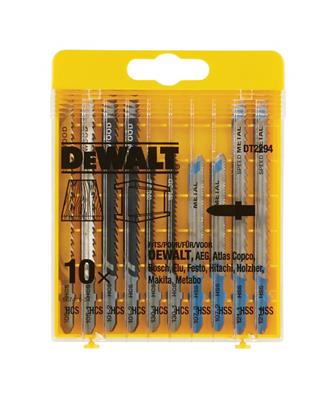 Dewalt Coffret 10 lames scie sauteuse bois et métal Attache en T