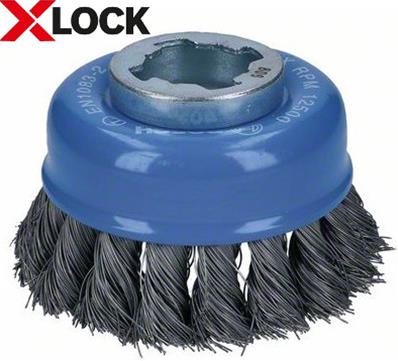 BROSSE BOISSEAU ACIER X-LOCK 75 FILS TORSADÉS 75MM 0,35MM BOSCH