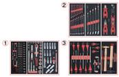 Composition d'outils 3 tiroirs pour servante, 158 pièces KSTOOLS