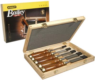 Stanley CISEAU A BOIS MANCHE BOIS - COFFRET DE 5PCS