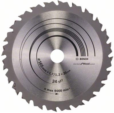 LAME DE SCIE CIRCULAIRE SPEEDLINE WOOD 165 X 20/16 X 1,7 MM, 24 BOSCH