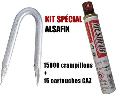 ALSAFIX KIT 15000 crampillons + 15 cartouches gaz