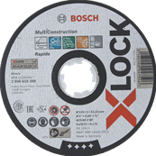 BOSCH 1 disque à tronçonner X-LOCK Multi-matériaux moyeu plat 125x1,0